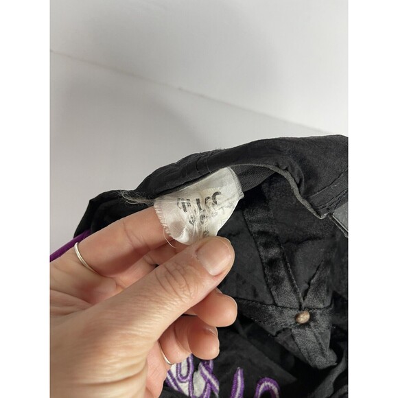 Vintage Nylon Black Purple Utah Hat Cap SnapBack Embroidered Lightweight - Picture 5 of 7